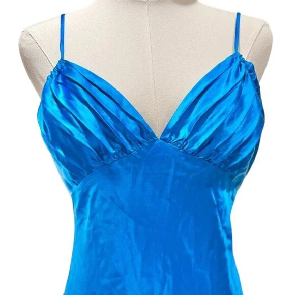 Betsey Johnson Y2K Vintage Turquoise Silk Handkerchief Hem Fairy Dress NWT